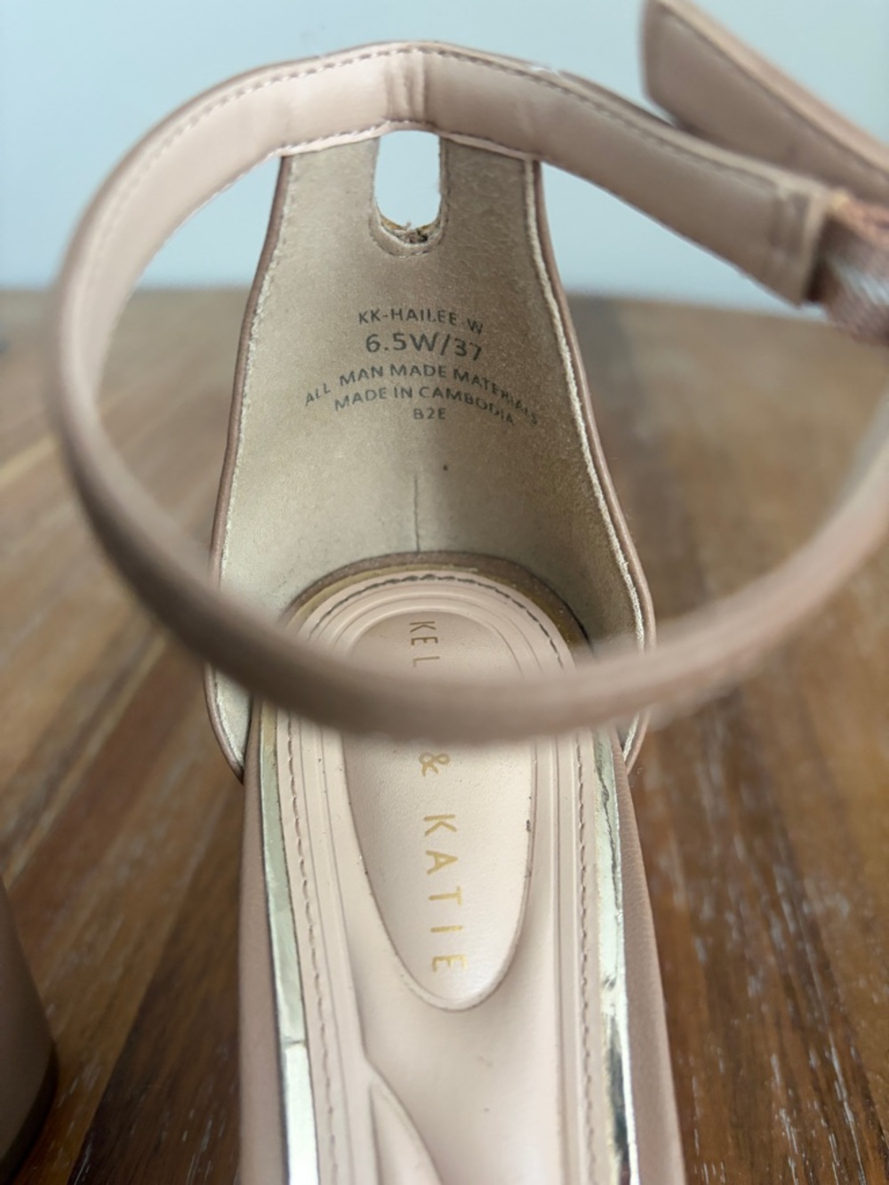 Kelly & Katie Blush Nude Ankle-Strap Block Heels - Picture 6 of 6
